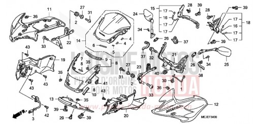 V. VERKLEIDUNG/SEITENVERKLEIDUNG/WINDSCHUTZSCHEIBE CB1300SA7 de 2007